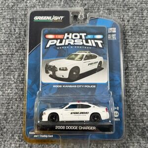 Greenlight 2008 Dodge Charger Kansas City Police White 1:64 Diecast Hot Pursuit